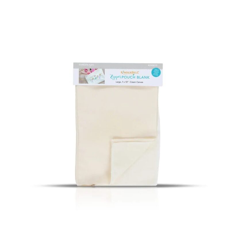 Kimberbell 7" x 10" Zipper Pouch blank, Canvas, Cream, Large