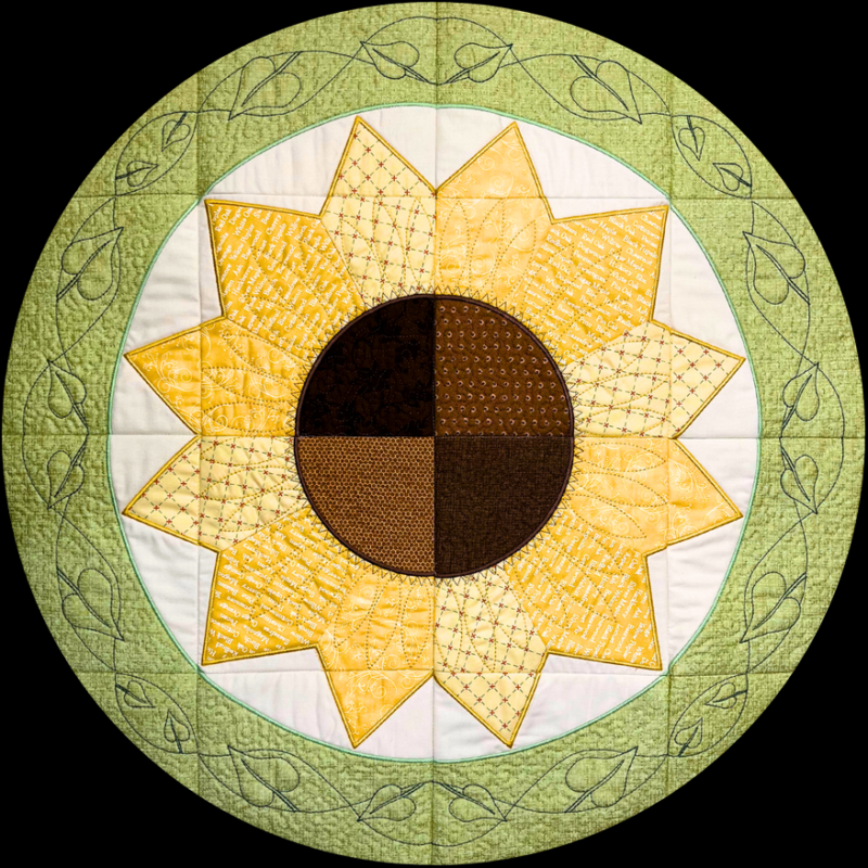 Hoopsisters Sunflower Table Topper - Digital Download