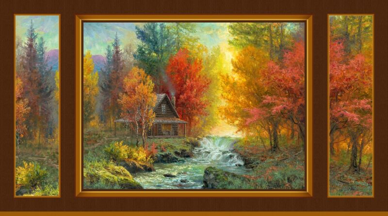 Autumn Retreat - Cabin in the Woods Panel - ARET05578-PA
