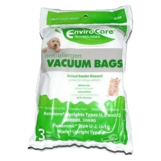 Kenmore Bags Cloth 3pk. Upright type U, L and O, 50688, 50690