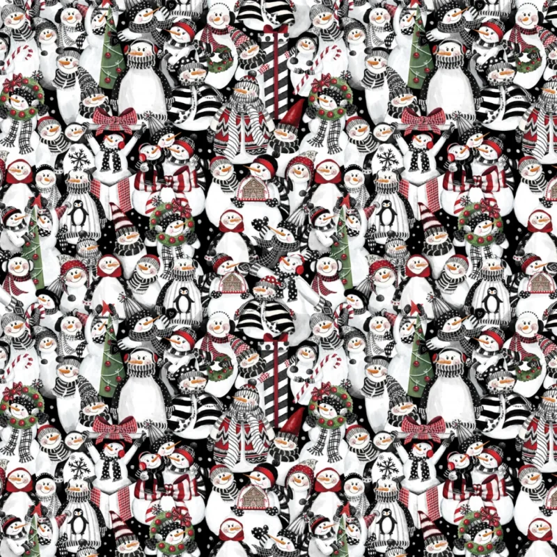 Camelot "Comfort & Joy" Snowmen Party - Black
