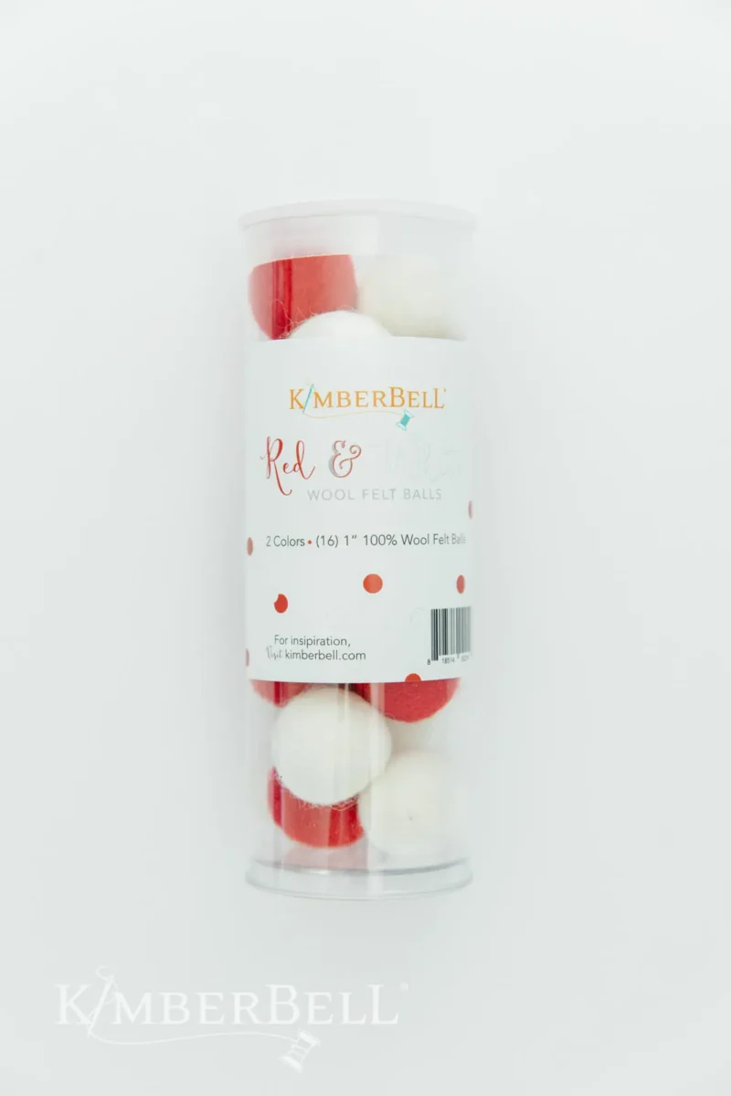 Kimberbell Red & White Wool Felt Balls