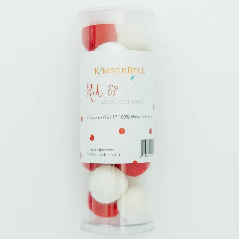 Kimberbell Red & White Wool Felt Balls