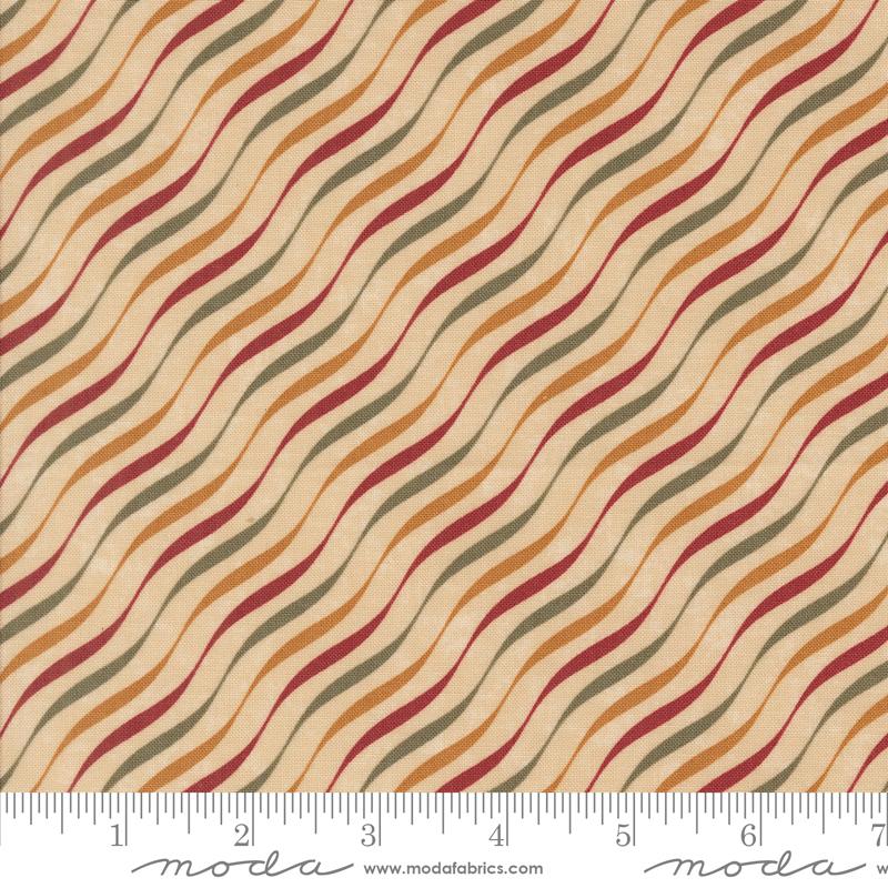 Kansas Toubles Quilters - A Vintage Christmas Tan and Multi Ribbon Print