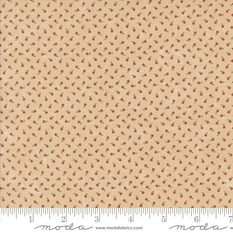 Kansas Toubles Quilters - A Vintage Christmas Tan Tiny Flower Print